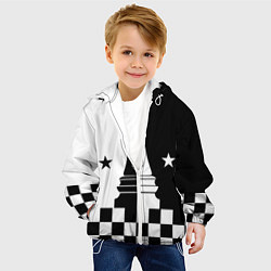 Куртка с капюшоном детская Шахматный конь, цвет: 3D-белый — фото 2