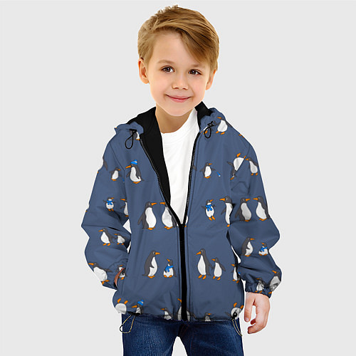 Детская куртка Забавное семейство пингвинов / 3D-Черный – фото 4