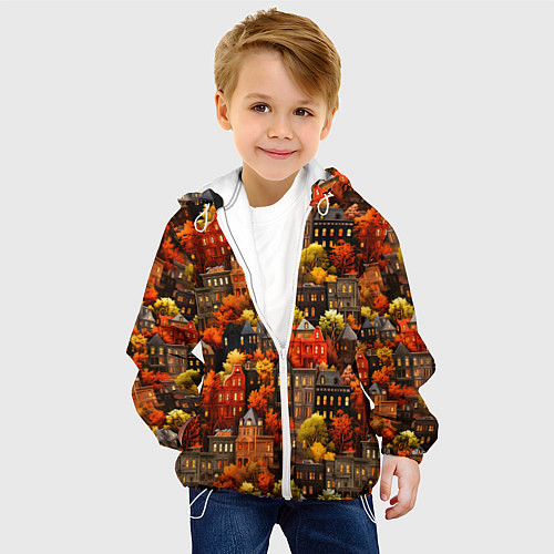 Детская куртка Осенний город на горе / 3D-Белый – фото 4
