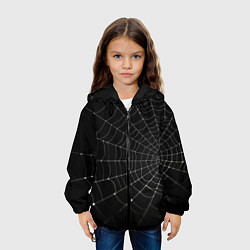 Куртка с капюшоном детская Паутина на черном фоне, цвет: 3D-черный — фото 2