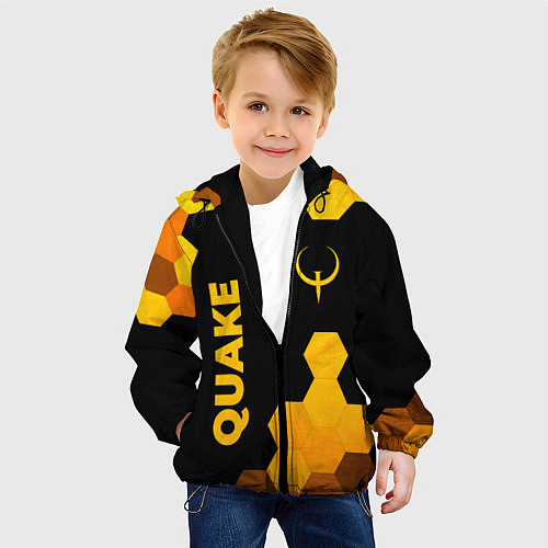 Детская куртка Quake - gold gradient вертикально / 3D-Черный – фото 4