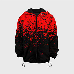 Куртка с капюшоном детская Красно-чёрный переход, цвет: 3D-черный