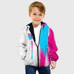 Куртка с капюшоном детская League of Legends neon gradient style по-вертикали, цвет: 3D-черный — фото 2