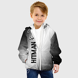 Куртка с капюшоном детская Hitman glitch на светлом фоне по-вертикали, цвет: 3D-белый — фото 2