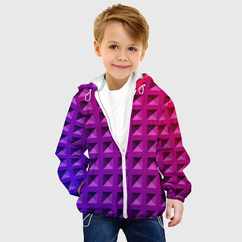 Детская куртка Пластиковые объемные квадраты / 3D-Белый – фото 4