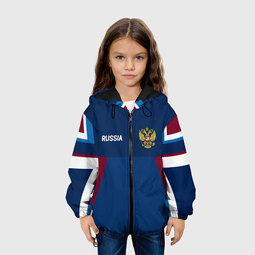 Детская куртка Спортивная Россия / 3D-Черный – фото 3