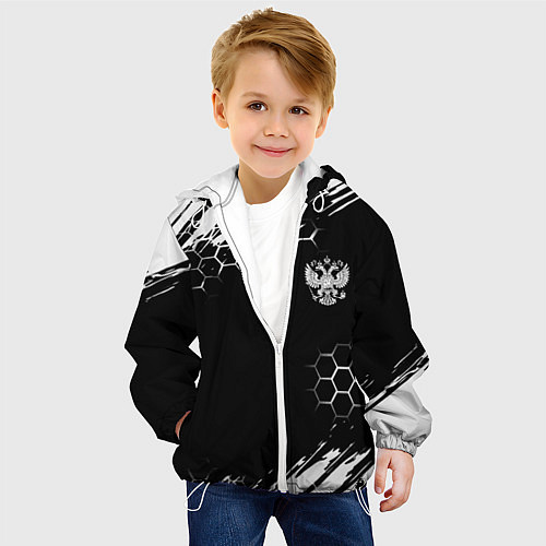 Детская куртка Патриот России краски / 3D-Белый – фото 4