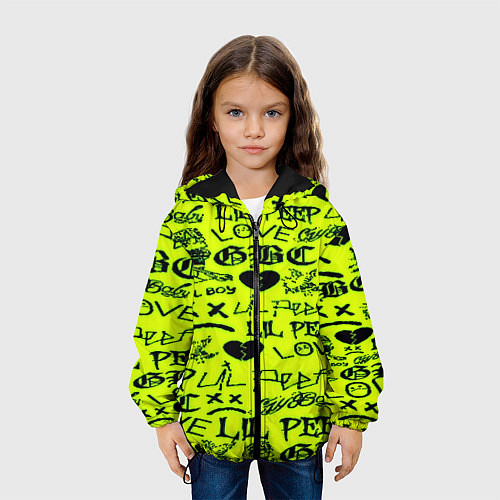 Детская куртка Lil peep кислотный стиль / 3D-Черный – фото 3