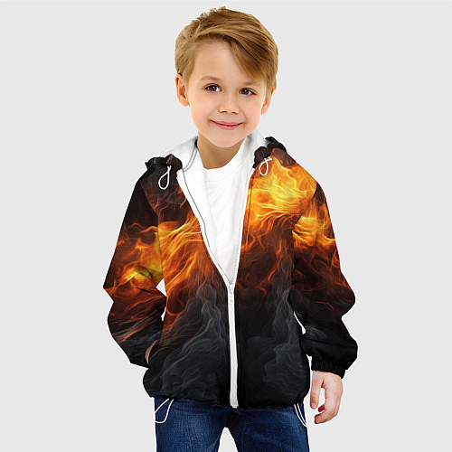 Детская куртка Огонь и дым / 3D-Белый – фото 4