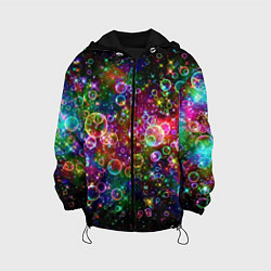 Куртка с капюшоном детская Мыльные пузырики, цвет: 3D-черный