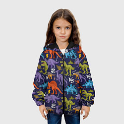 Куртка с капюшоном детская Мультяшные динозавры, цвет: 3D-черный — фото 2