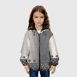 Куртка с капюшоном детская Стальные листы, цвет: 3D-черный — фото 2