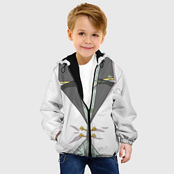 Куртка с капюшоном детская Белый мультяшный фрак с шейным платком, цвет: 3D-черный — фото 2