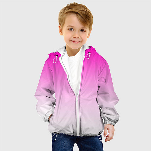 Детская куртка Розово-белый градиент / 3D-Белый – фото 4