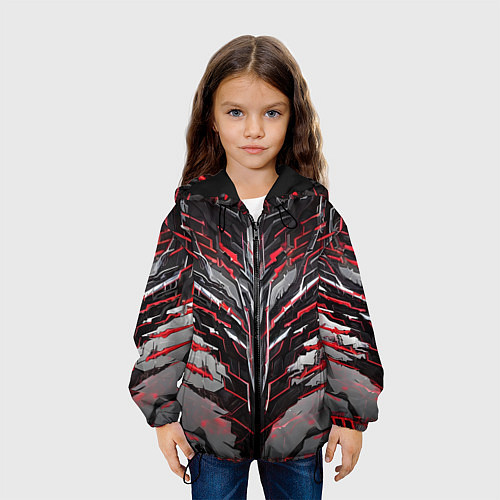 Детская куртка Киберпанк доспех красный / 3D-Черный – фото 3