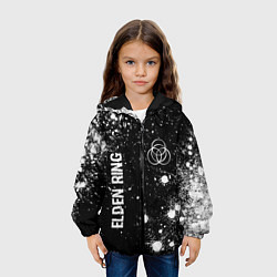 Куртка с капюшоном детская Elden Ring glitch на темном фоне вертикально, цвет: 3D-черный — фото 2