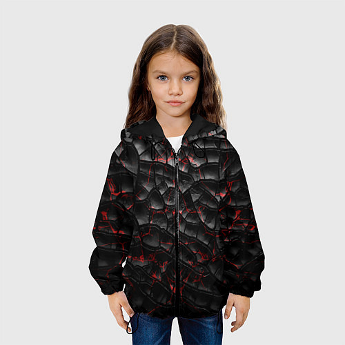 Детская куртка Трещины черные / 3D-Черный – фото 3