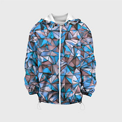 Куртка с капюшоном детская Маленькие синие треугольники, цвет: 3D-белый