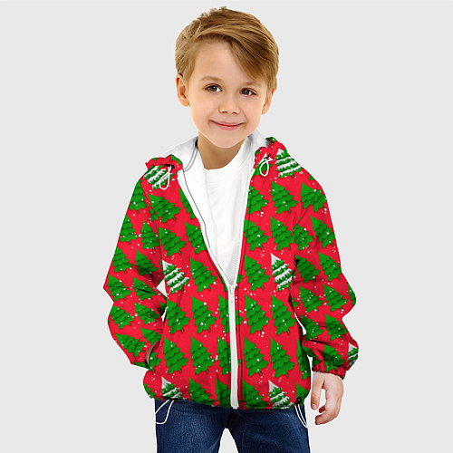 Детская куртка Рождественские ёлки / 3D-Белый – фото 4