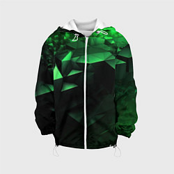 Куртка с капюшоном детская Видение зеленого в абстракции, цвет: 3D-белый