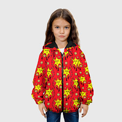 Куртка с капюшоном детская Звездная каракуля, цвет: 3D-черный — фото 2