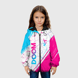 Куртка с капюшоном детская Doom neon gradient style вертикально, цвет: 3D-черный — фото 2
