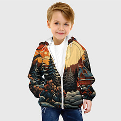 Куртка с капюшоном детская Волшебная роспись, цвет: 3D-белый — фото 2