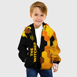 Куртка с капюшоном детская The Witcher - gold gradient по-вертикали, цвет: 3D-черный — фото 2
