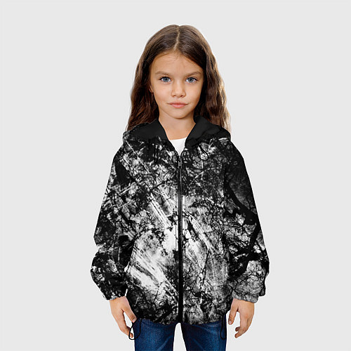 Детская куртка Зимний лес узоры / 3D-Черный – фото 3