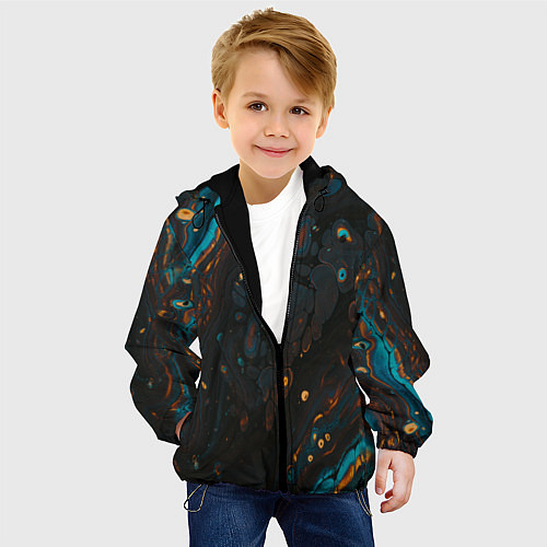 Детская куртка Разводы на нефтяной луже / 3D-Черный – фото 4