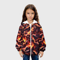 Куртка с капюшоном детская Бурлящая лава, цвет: 3D-белый — фото 2