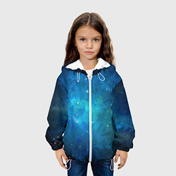 Куртка с капюшоном детская Голубой космос, цвет: 3D-белый — фото 2
