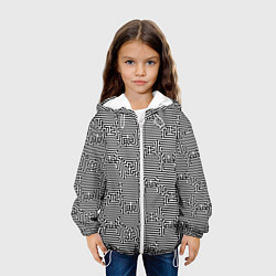 Куртка с капюшоном детская Лабиринт с иероглифами, цвет: 3D-белый — фото 2