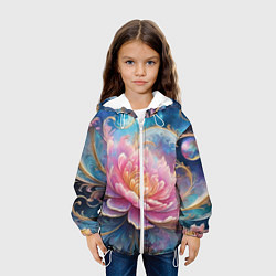 Куртка с капюшоном детская Цветок в космосе, цвет: 3D-белый — фото 2