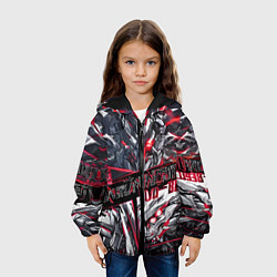 Куртка с капюшоном детская Киберпанк броня красная, цвет: 3D-черный — фото 2