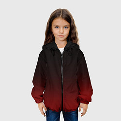 Куртка с капюшоном детская Градиент от тёмного до тёмно красного, цвет: 3D-черный — фото 2