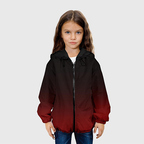 Детская куртка Градиент от тёмного до тёмно красного / 3D-Черный – фото 3