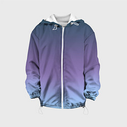 Куртка с капюшоном детская Градиент синий фиолетовый голубой, цвет: 3D-белый