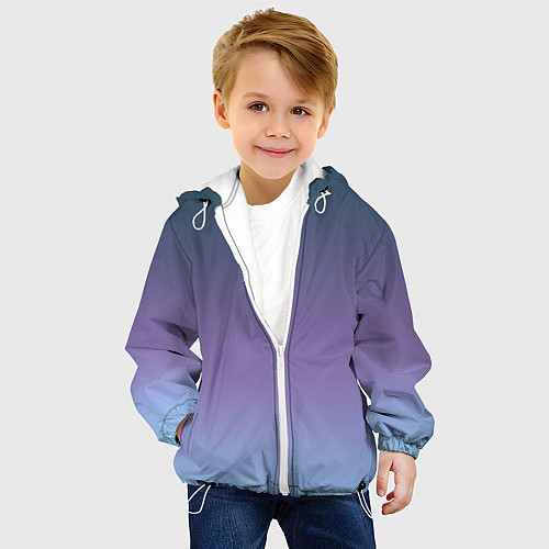 Детская куртка Градиент синий фиолетовый голубой / 3D-Белый – фото 4