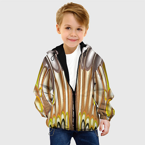 Детская куртка Абстрактный рисунок по мотивам крыла бабочки / 3D-Черный – фото 4