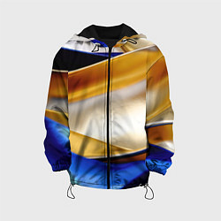 Детская куртка Белая желтая синяя абстракция