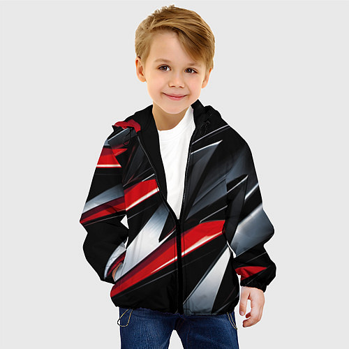Детская куртка Red black abstract / 3D-Черный – фото 4