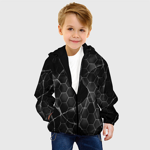 Детская куртка Чёрные соты / 3D-Черный – фото 4