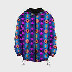 Куртка с капюшоном детская Неоновый объёмный узор, цвет: 3D-черный
