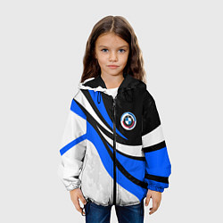 Куртка с капюшоном детская BMW - синяя абстракция, цвет: 3D-черный — фото 2