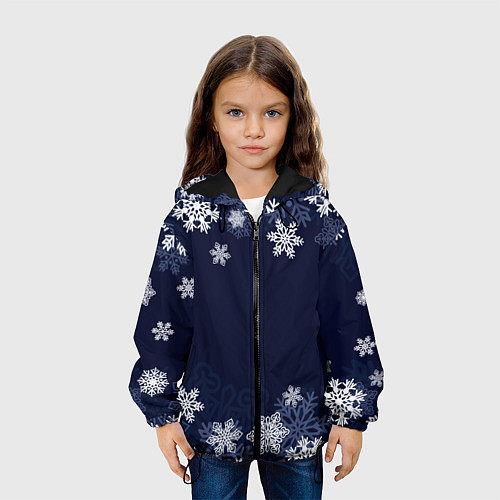 Детская куртка Воздушные снежинки / 3D-Черный – фото 3