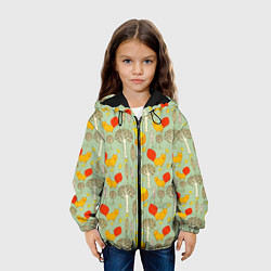 Куртка с капюшоном детская Лисы в лесу, цвет: 3D-черный — фото 2
