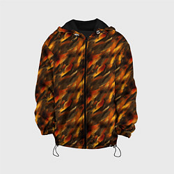 Куртка с капюшоном детская Brown print from the neural network, цвет: 3D-черный