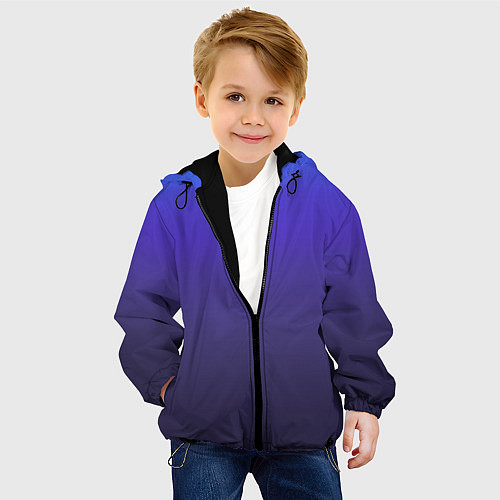 Детская куртка Градиент фиолетово голубой / 3D-Черный – фото 4
