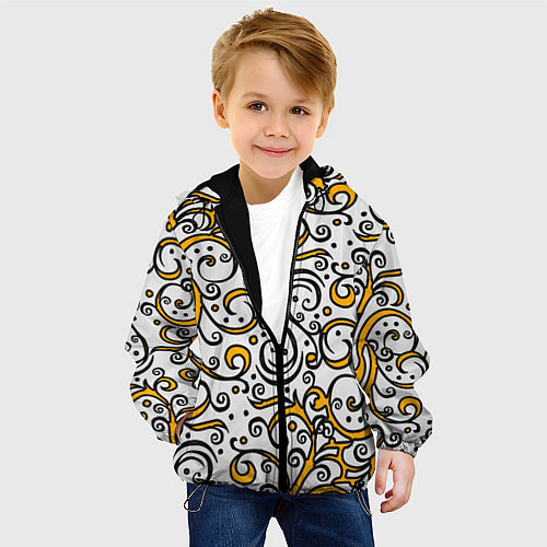 Детская куртка Жёлтый кружевной узор / 3D-Черный – фото 4